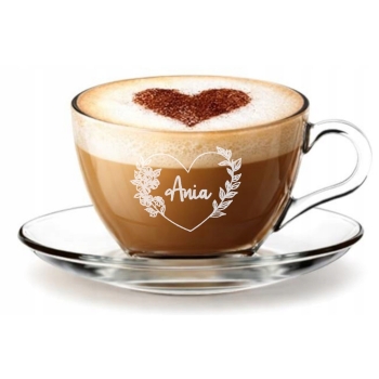 Filiżanka do kawy z Grawerem Logo Prezent na Walentynki Dzień Kobiet 215ml