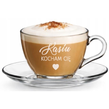 Filiżanka do kawy z Grawerem Logo Prezent na Walentynki Dzień Kobiet 215ml