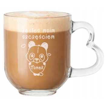 Kubek z grawerem Serce 310ml Twój Napis Logo Prezent na Walentynki