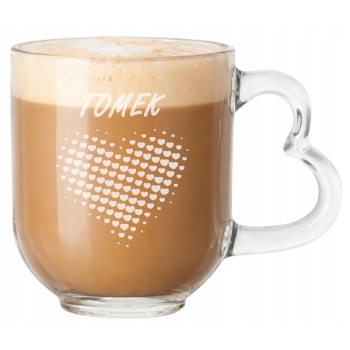 Kubek z grawerem Serce 310ml Twój Napis Logo Prezent na Walentynki