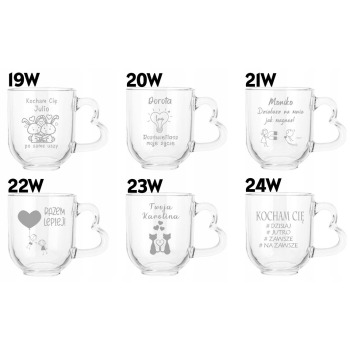 Kubek z grawerem Serce 310ml Twój Napis Logo Prezent na Walentynki