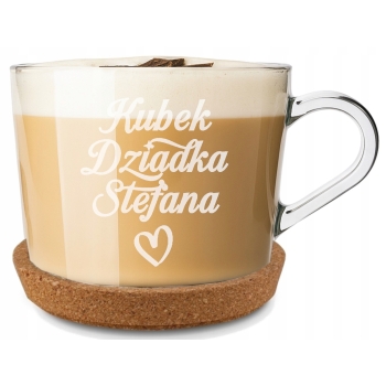 Filiżanka ze spodkiem 450ml Grawer Napis Prezent Urodziny Dla Niej Kobiet