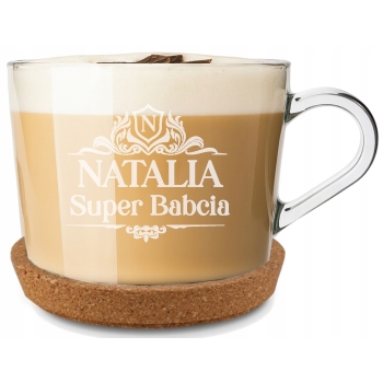 Filiżanka ze spodkiem 450ml Grawer Napis Prezent Urodziny Dla Niej Kobiet