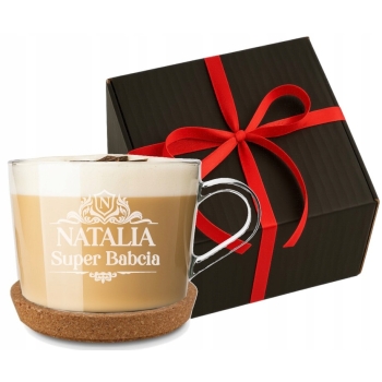 Filiżanka ze spodkiem 450ml Twój Grawer Napis Prezent dla Babci i Dziadka