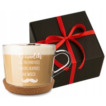 Filiżanka ze spodkiem 450ml Twój Grawer Napis Prezent dla Babci i Dziadka