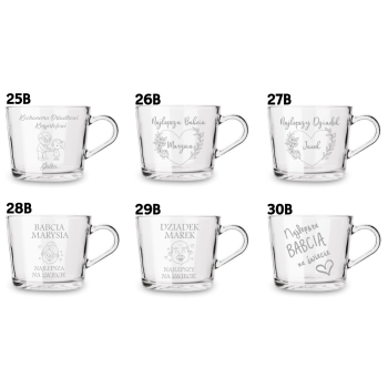 Filiżanka ze spodkiem 450ml Twój Grawer Napis Prezent dla Babci i Dziadka