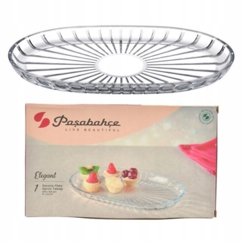 Szklany Ozdobny Półmisek Pasabahce Elegant 27,8x16,3cm owalny
