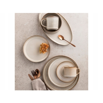 Talerz ceramiczny głęboki Florina Retro Evia kremowy 19 cm