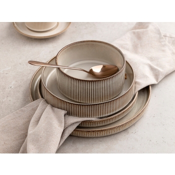 Talerz ceramiczny głęboki Florina Retro Evia kremowy 19 cm