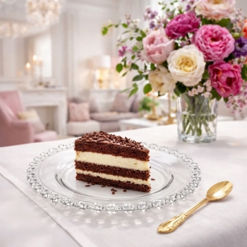 Szklany talerzyk deserowy 19,5cm Bloom Altom Design