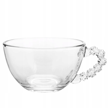 Szklana Filiżanka do kawy i herbaty ze spodkiem kwiatki Bloom 200 ml