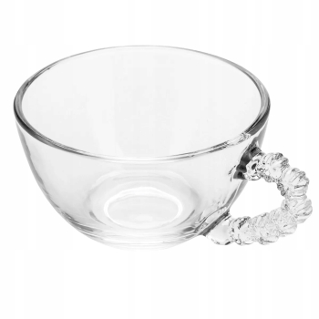 Szklana Filiżanka do kawy i herbaty ze spodkiem kwiatki Bloom 200 ml