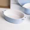 Naczynie ceramiczne do piekarnika błękitne z uchwytami Fusion Blue 27x15cm