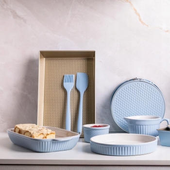 Naczynie ceramiczne do piekarnika błękitne z uchwytami Fusion Blue 36,5cm