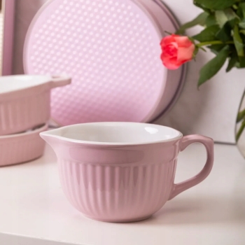 Ceramiczne naczynie z uchwytem sosjerka Fusion Pink 550 ml 17,5cm