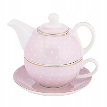 Dzbanek z filiżanką TEA FOR ONE Zestaw do herbaty Altom Design Natalie Pink