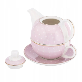 Dzbanek z filiżanką TEA FOR ONE Zestaw do herbaty Altom Design Natalie Pink