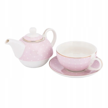 Dzbanek z filiżanką TEA FOR ONE Zestaw do herbaty Altom Design Natalie Pink