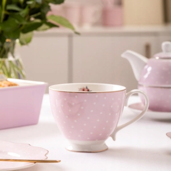 Filiżanka do kawy herbaty duża porcelanowa Altom Design Natalie Pink 450 ml