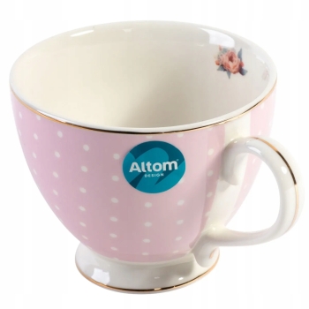 Filiżanka do kawy herbaty duża porcelanowa Altom Design Natalie Pink 450 ml