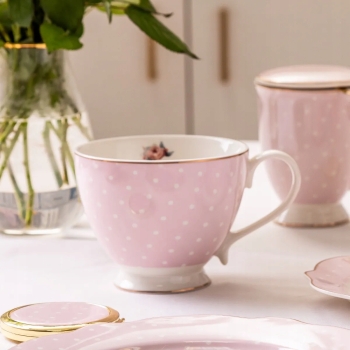 Filiżanka do kawy herbaty duża porcelanowa Altom Design Natalie Pink 450 ml