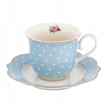 Filiżanka do kawy herbaty ze spodkiem Altom Design Natalie Blue 250 ml