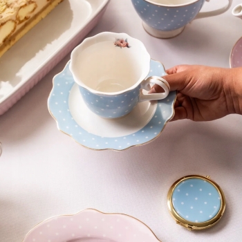 Filiżanka do kawy herbaty ze spodkiem Altom Design Natalie Blue 250 ml