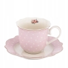 Filiżanka ze spodkiem do kawy herbaty Altom Design Natalie Pink 250 ml