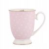 Kubek porcelanowy pastelowy w kropki Altom Design Natalie Pink 300 ml
