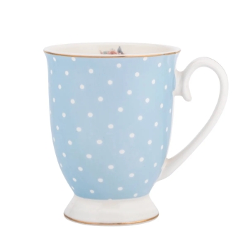 Kubek porcelanowy pastelowy w kropki Altom Design Natalie Blue 300 ml