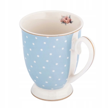 Kubek z zaparzaczem i pokrywką porcelanowy Natalie Blue błękitny 300 ml