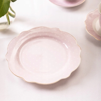 Talerzyk talerz deserowy porcelanowy Altom Design Natalie Pink 21 cm