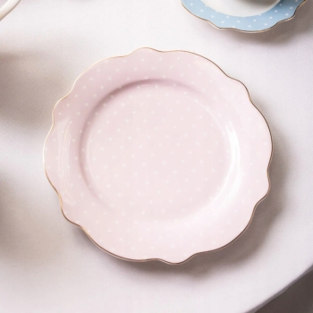 Talerzyk talerz deserowy porcelanowy Altom Design Natalie Pink 21 cm