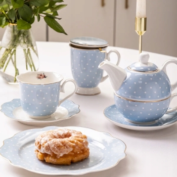 Talerzyk talerz deserowy porcelanowy Altom Design Natalie Blue błękit 21 cm