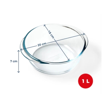 Naczynie żaroodporne okrągłe Brytfanna Pyrex 1L do Air Fryer 20x18x7cm