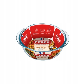 Naczynie żaroodporne okrągłe Brytfanna Pyrex 1L do Air Fryer 20x18x7cm