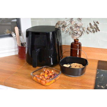 Koszyk pojemnik metalowy z uchwytem do AIR FRYER 22x21 cm PYREX kwadratowy