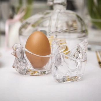 szklany Kieliszek na jajko Kurka do jaj Altom Design podstawka na jajko