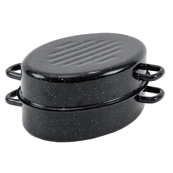 Brytfanna emaliowana 10L gęsiarka z pokrywą do piekarnika Silesia 38 cm