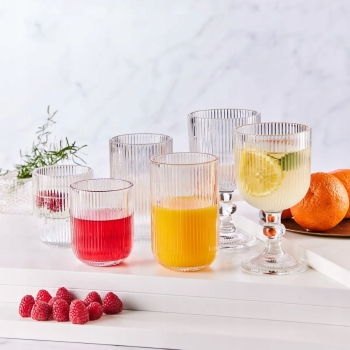 Szklanka do napojów PROSTA Selena ryflowana w prążki 300 ml 1 szt