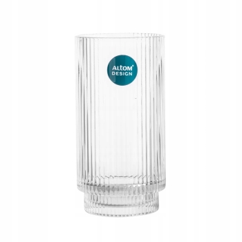 Szklanka wysoka do drinków napojów Selena ryflowana w prążki 450 ml 1 szt