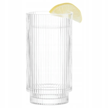 Szklanka wysoka do drinków napojów Selena ryflowana w prążki 450 ml 1 szt