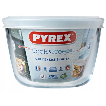 Salaterka naczynie okrągłe Cook Freeze z pokrywką 0,6L Pyrex 12 cm