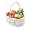 Koszyczek wielkanocny na święconkę owalny z białą wyściółką