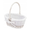 Koszyczek wielkanocny na święconkę owalny z białą wyściółką