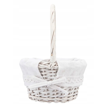 Koszyczek wielkanocny na święconkę owalny z białą wyściółką