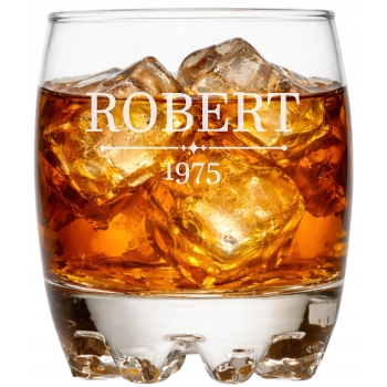 Szklanka Whisky z grawerem w pudełku Twój Napis Logo Prezent dla Mężczyzny