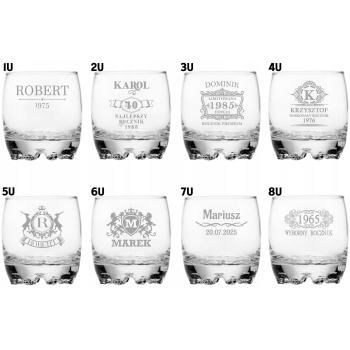 Szklanka Whisky z grawerem w pudełku Twój Napis Logo Prezent dla Mężczyzny