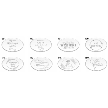 Szklana Patera na Ciasto Tort Babeczki z Grawerem Talerz Twój Napis Prezent