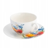 Filiżanka ze spodkiem do kawy herbaty porcelanowa Bukiet Maków 250 ml